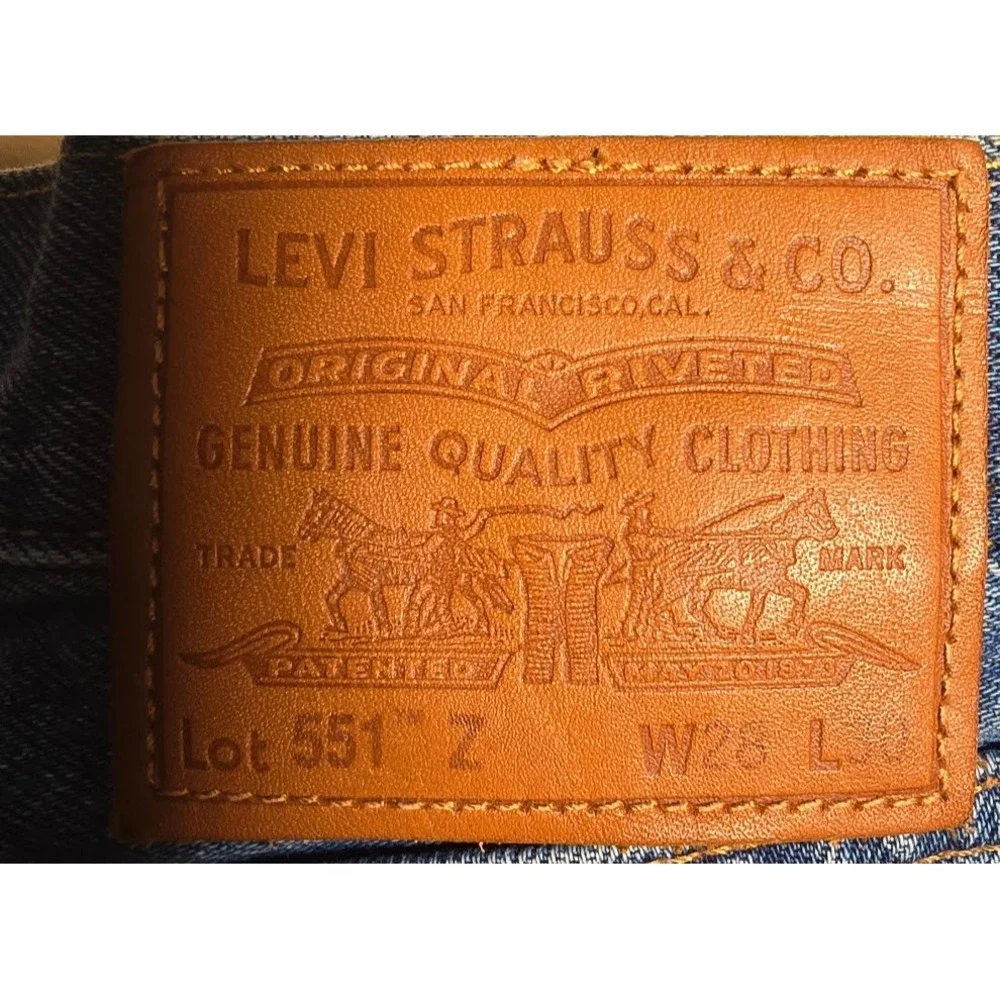 Levis Premium 551 Z Authentic Straight Jeans Blue Cotton Hemp Big E 28x30 1110